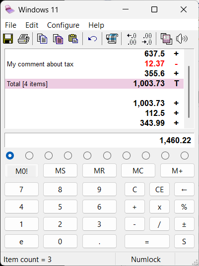 calculator displayed on Windows 8