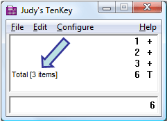 Judy's TenKey Calculator Automatic Item Count
