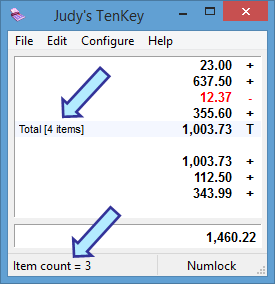 Judy's TenKey Item Counter