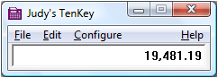 Judy's TenKey Calculator Minimal Configuration